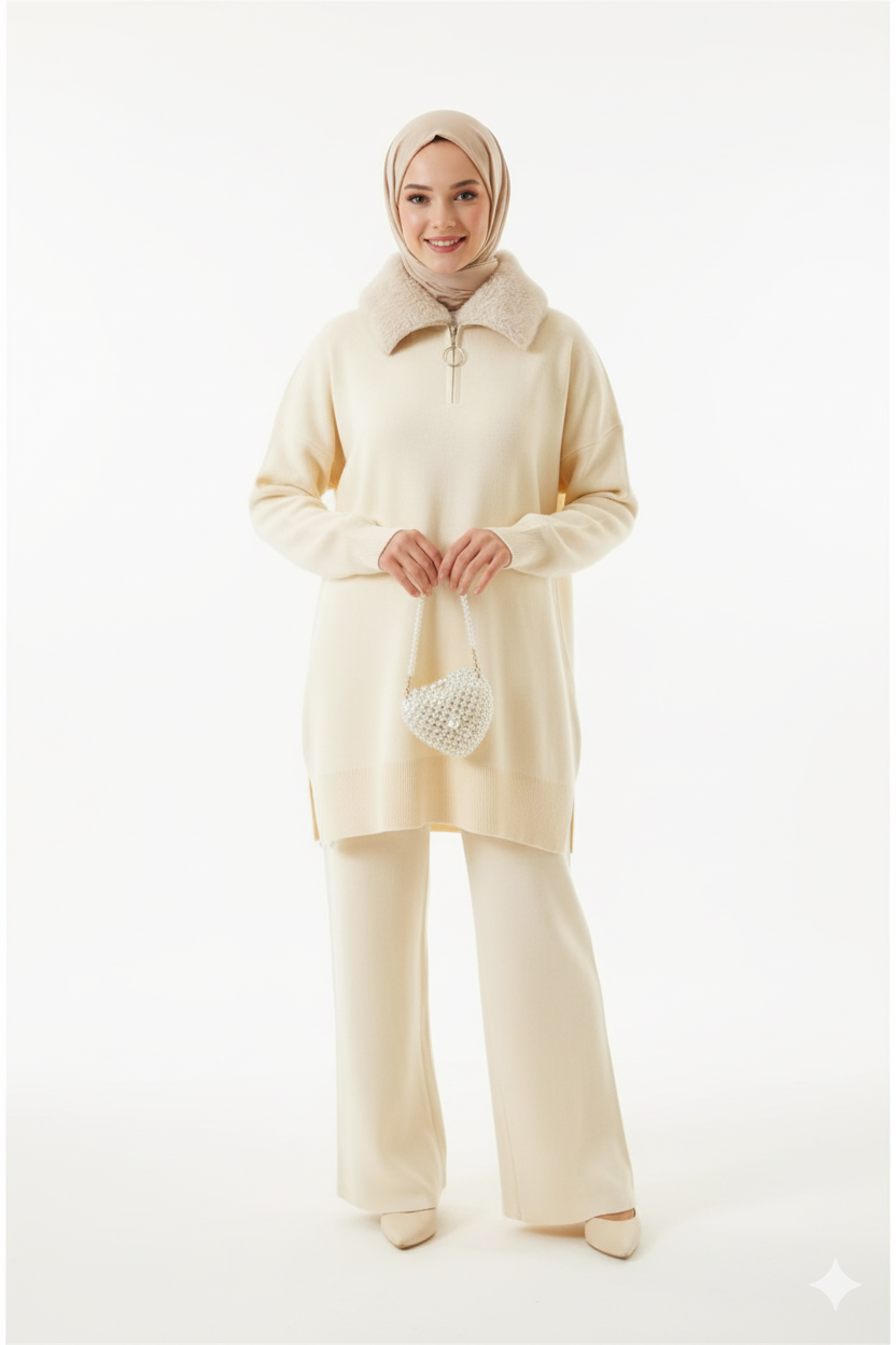 Defne Triko Takımı (Bej)