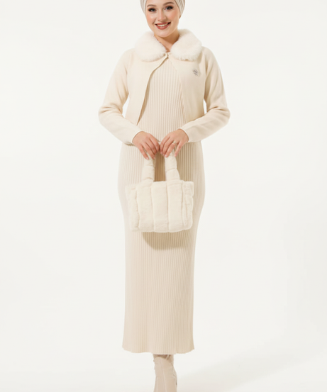 Ilayda Triko Takımı (Krem)