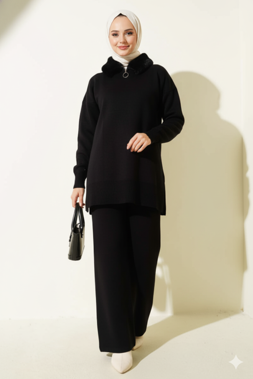 Defne Triko Takımı (Siyah)