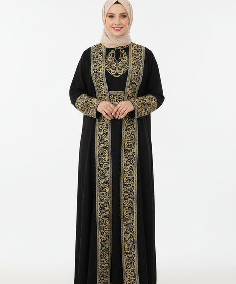 Kenz el işlemeli set (siyah) 1655