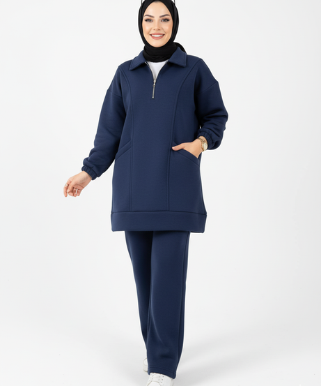 Shatha Kışlık Pijama Takımı (Lacivert)