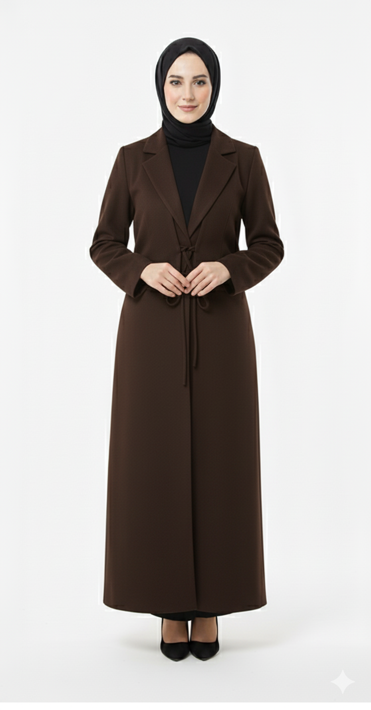 Kawthar Yazlık Pratik Manto – Kahverengi