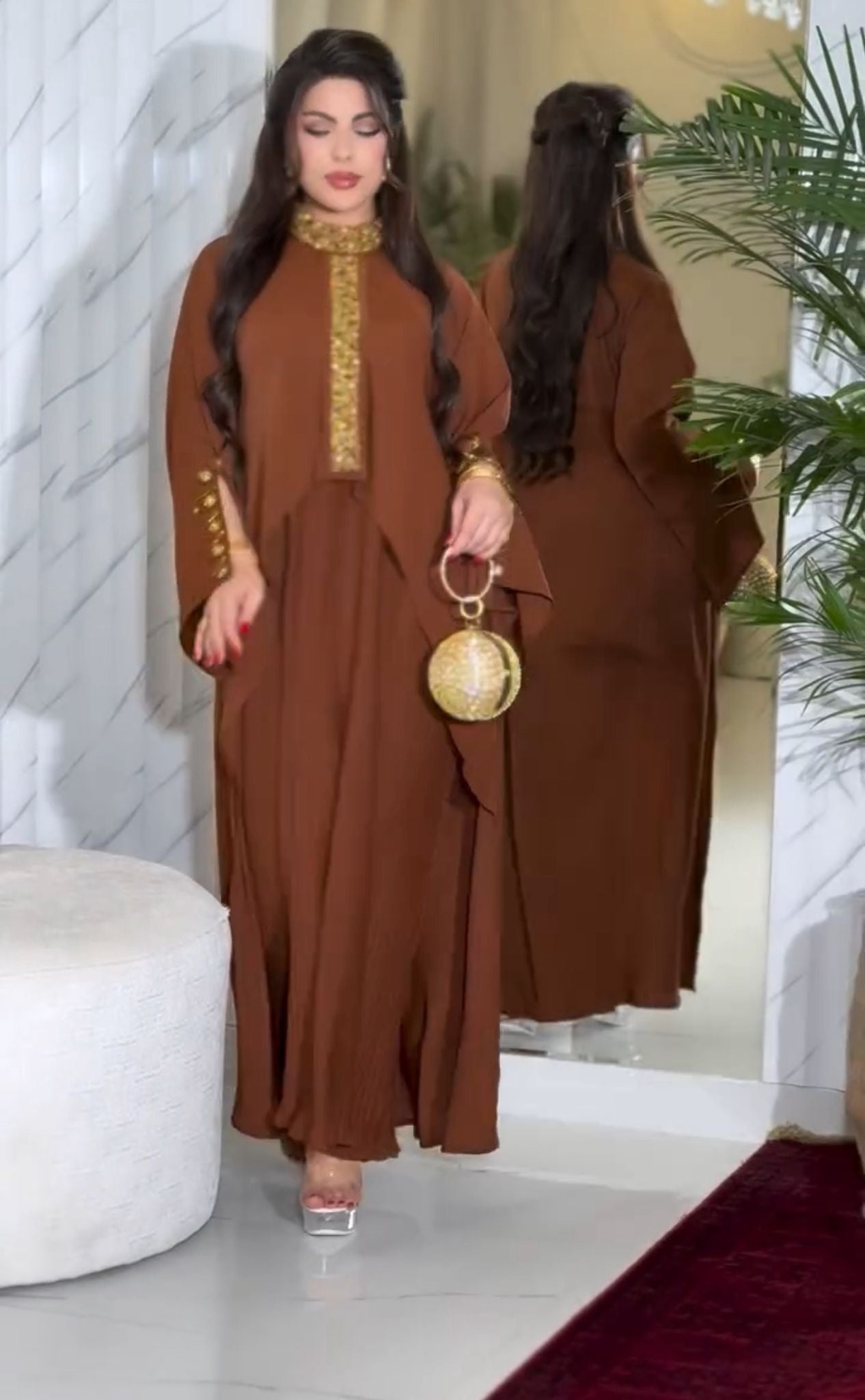 طقم ديلارا عملي صيفي اللون البني